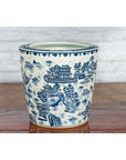 Chinese Vintage Porcelain Cache-Pot Planter with Blue and White Landscape-4. Asian & Chinese Furniture, Art, Antiques, Vintage Home Décor for sale at FEA Home