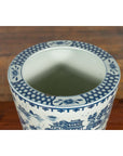 Chinese Vintage Porcelain Cache-Pot Planter with Blue and White Landscape-9. Asian & Chinese Furniture, Art, Antiques, Vintage Home Décor for sale at FEA Home