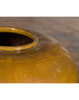 Chinese Vintage Porcelain Low Squat Planter with Yellow Mustard Glaze-8. Asian & Chinese Furniture, Art, Antiques, Vintage Home Décor for sale at FEA Home