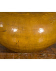 Chinese Vintage Porcelain Low Squat Planter with Yellow Mustard Glaze-9. Asian & Chinese Furniture, Art, Antiques, Vintage Home Décor for sale at FEA Home