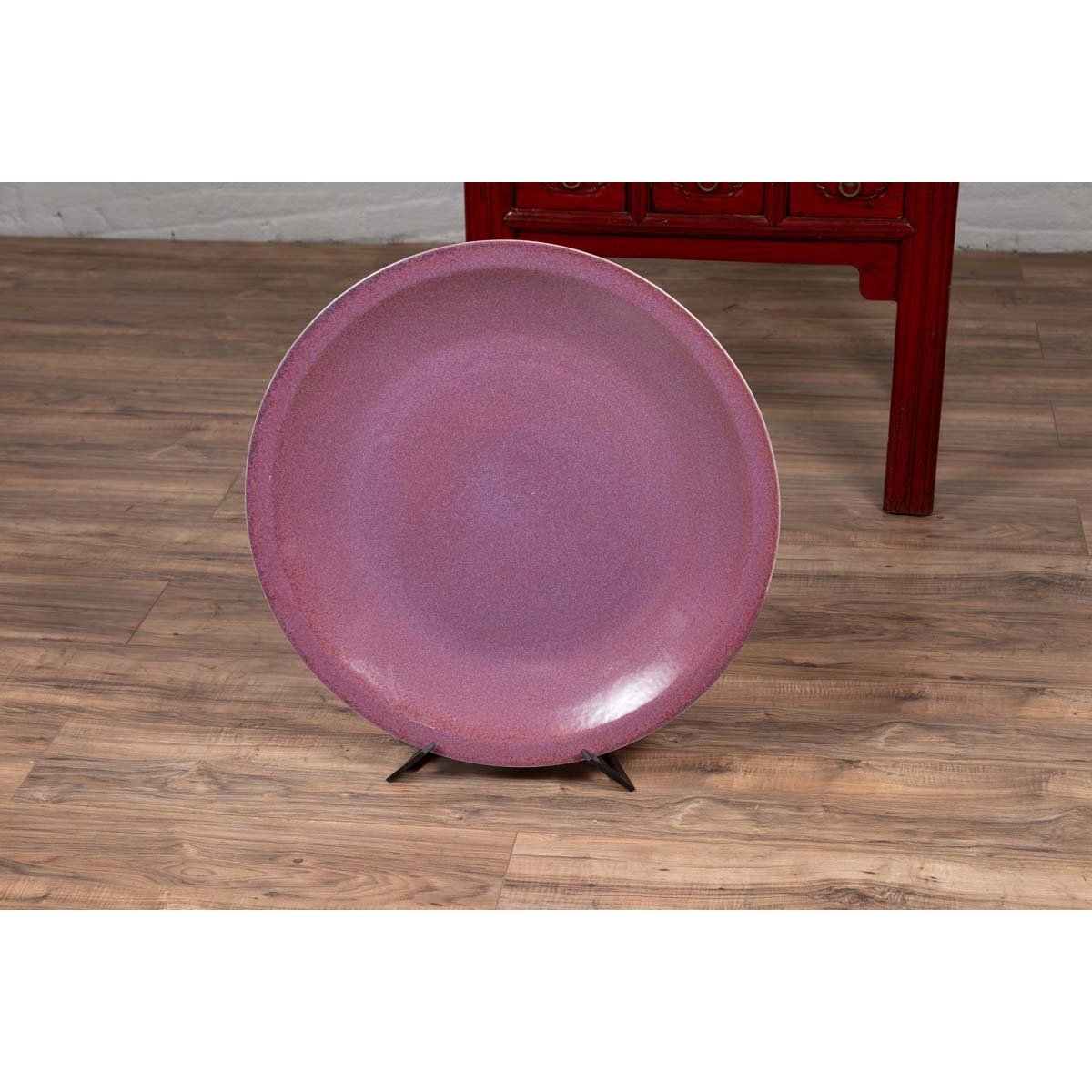 Vintage Purple Ceramic Charger Plate, Two Available-4. Asian & Chinese Furniture, Art, Antiques, Vintage Home Décor for sale at FEA Home