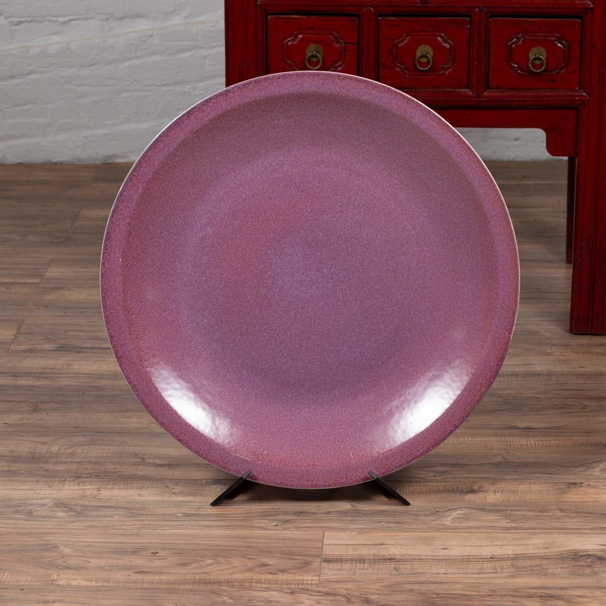 Vintage Purple Ceramic Charger Plate, Two Available-5. Asian & Chinese Furniture, Art, Antiques, Vintage Home Décor for sale at FEA Home