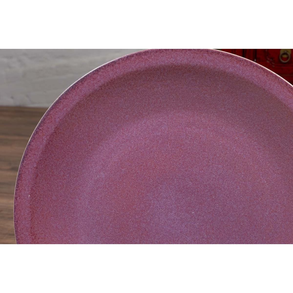 Vintage Purple Ceramic Charger Plate, Two Available-6. Asian & Chinese Furniture, Art, Antiques, Vintage Home Décor for sale at FEA Home