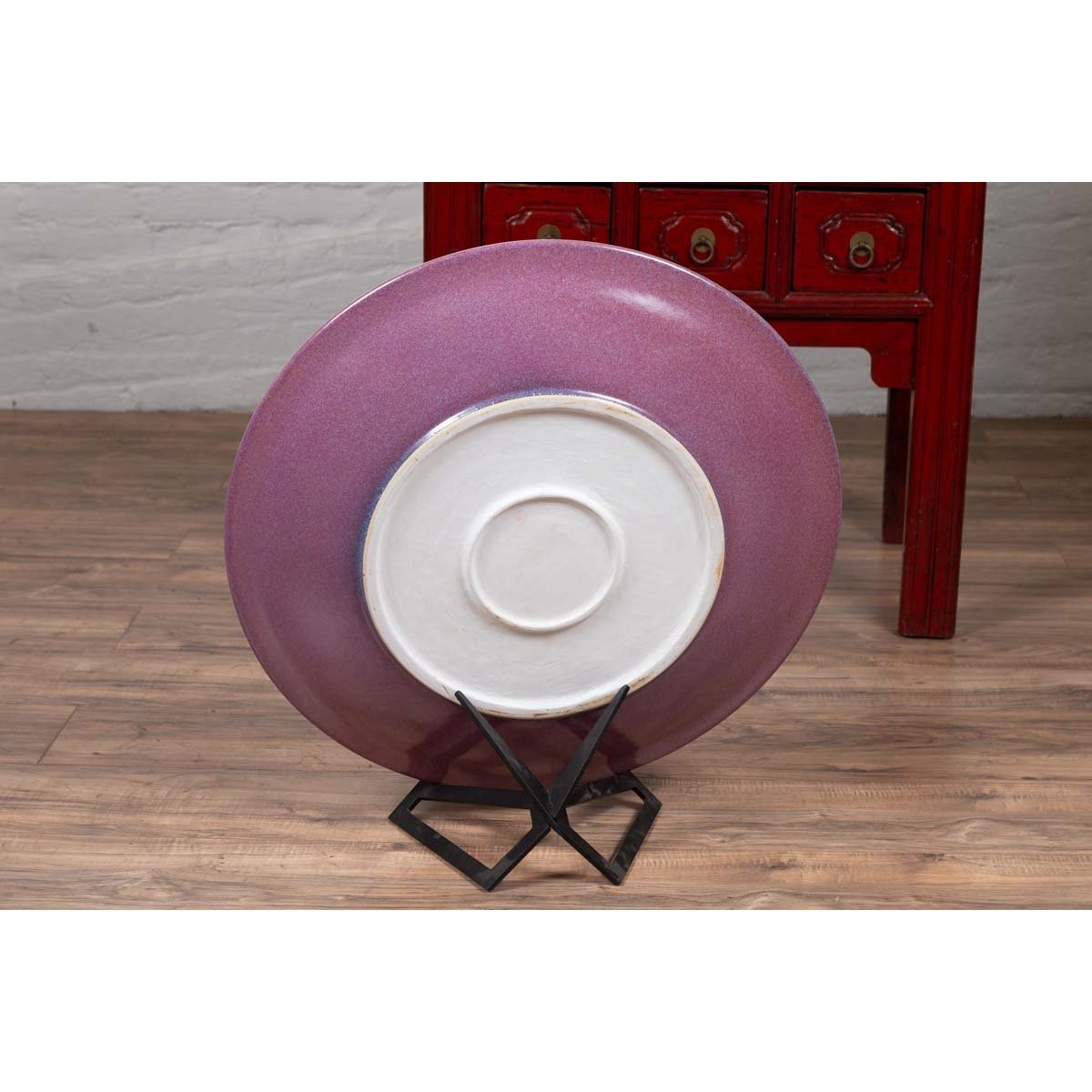 Vintage Purple Ceramic Charger Plate, Two Available-9. Asian & Chinese Furniture, Art, Antiques, Vintage Home Décor for sale at FEA Home