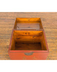 Chinese Vintage Red Lacquer Wedding Chest with Gilded Calligraphy and Drawer-10. Asian & Chinese Furniture, Art, Antiques, Vintage Home Décor for sale at FEA Home