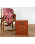 Chinese Vintage Red Lacquer Wedding Chest with Gilded Calligraphy and Drawer-8. Asian & Chinese Furniture, Art, Antiques, Vintage Home Décor for sale at FEA Home