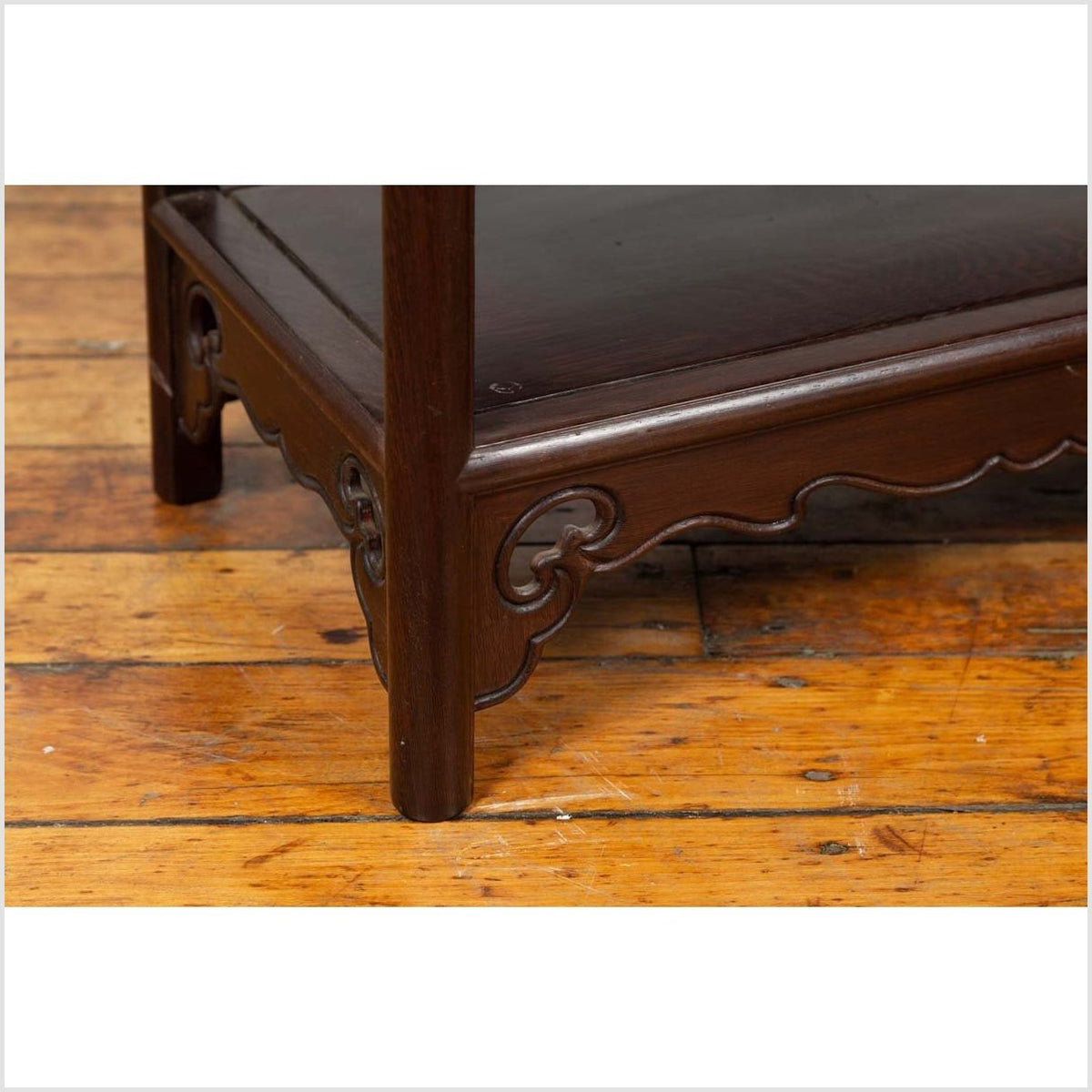 Chinese Vintage Rosewood Low Side Table with Two Drawers and Shelf-11. Asian & Chinese Furniture, Art, Antiques, Vintage Home Décor for sale at FEA Home