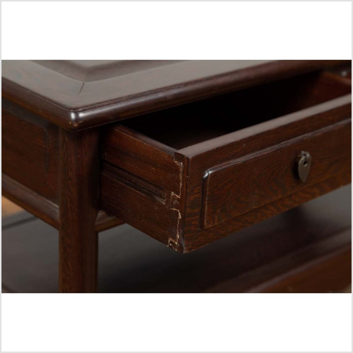 Chinese Vintage Rosewood Low Side Table with Two Drawers and Shelf-13. Asian & Chinese Furniture, Art, Antiques, Vintage Home Décor for sale at FEA Home