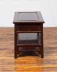 Chinese Vintage Rosewood Low Side Table with Two Drawers and Shelf-15. Asian & Chinese Furniture, Art, Antiques, Vintage Home Décor for sale at FEA Home