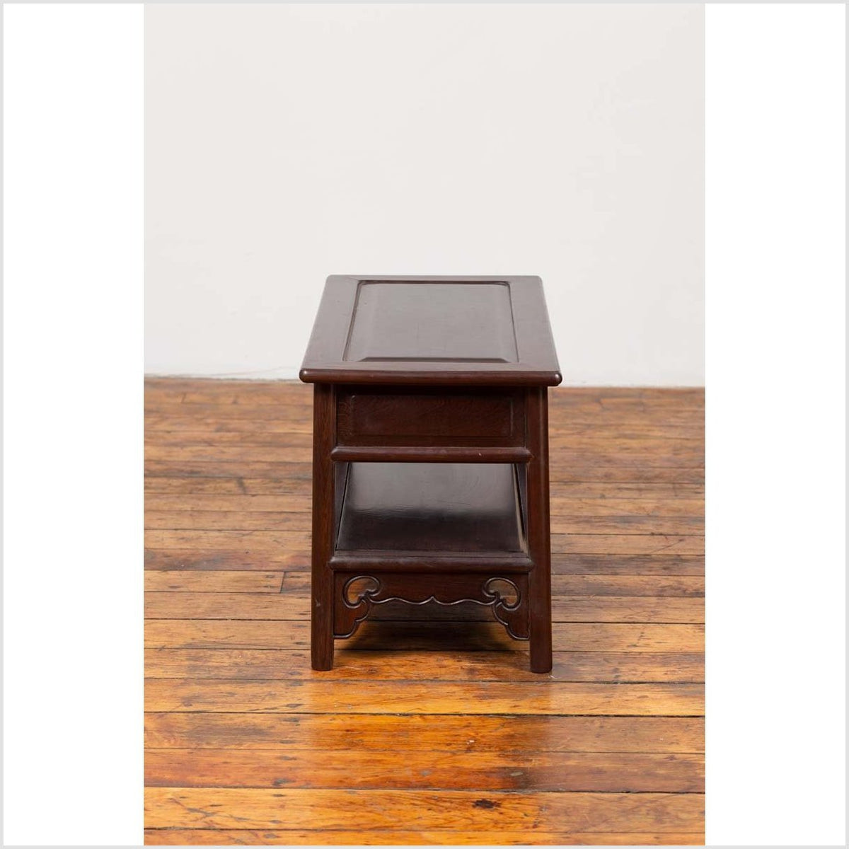 Chinese Vintage Rosewood Low Side Table with Two Drawers and Shelf-17. Asian & Chinese Furniture, Art, Antiques, Vintage Home Décor for sale at FEA Home