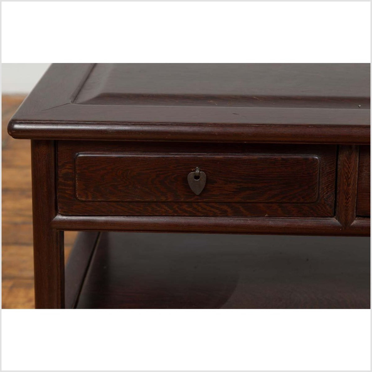 Chinese Vintage Rosewood Low Side Table with Two Drawers and Shelf-7. Asian & Chinese Furniture, Art, Antiques, Vintage Home Décor for sale at FEA Home
