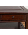 Chinese Vintage Rosewood Low Side Table with Two Drawers and Shelf-8. Asian & Chinese Furniture, Art, Antiques, Vintage Home Décor for sale at FEA Home