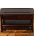 Chinese Vintage Rosewood Low Side Table with Two Drawers and Shelf-10. Asian & Chinese Furniture, Art, Antiques, Vintage Home Décor for sale at FEA Home