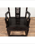 Chinese Wedding Chair with Curvy Pierced Splat, Serpentine Arms and Dark Patina-11. Asian & Chinese Furniture, Art, Antiques, Vintage Home Décor for sale at FEA Home