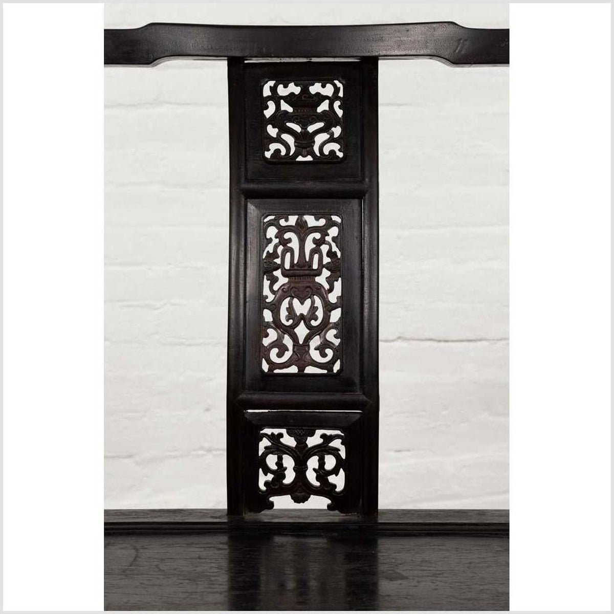 Chinese Wedding Chair with Curvy Pierced Splat, Serpentine Arms and Dark Patina-7. Asian & Chinese Furniture, Art, Antiques, Vintage Home Décor for sale at FEA Home
