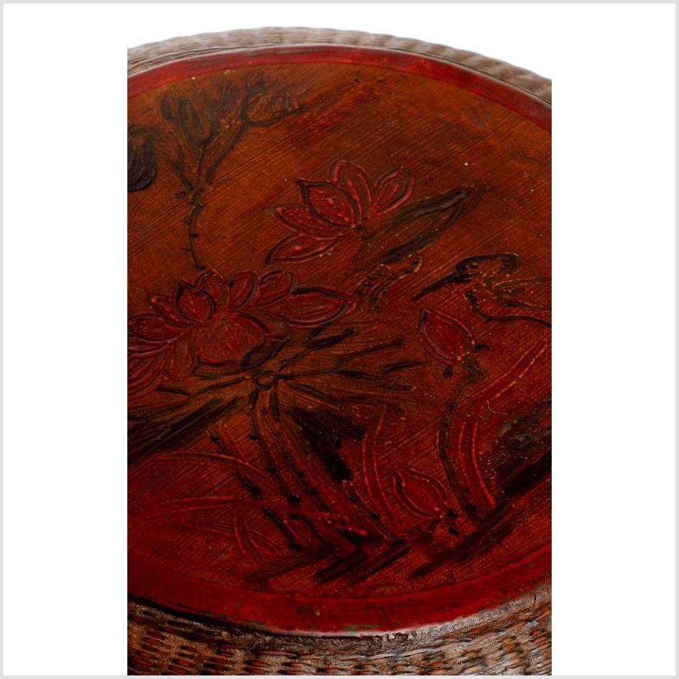 Covered Woven Basket-3. Asian & Chinese Furniture, Art, Antiques, Vintage Home Décor for sale at FEA Home