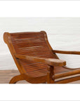 Dutch Colonial Indonesian Plantation Lounge Chair with Curving Seat and Slats-5. Asian & Chinese Furniture, Art, Antiques, Vintage Home Décor for sale at FEA Home