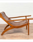 Dutch Colonial Indonesian Plantation Lounge Chair with Curving Seat and Slats-8. Asian & Chinese Furniture, Art, Antiques, Vintage Home Décor for sale at FEA Home