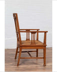 Dutch Colonial Javanese Teak Armchair with Rattan and Triglyph Inspired Motifs-12. Asian & Chinese Furniture, Art, Antiques, Vintage Home Décor for sale at FEA Home