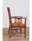 Dutch Colonial Javanese Teak Armchair with Rattan and Triglyph Inspired Motifs-12. Asian & Chinese Furniture, Art, Antiques, Vintage Home Décor for sale at FEA Home