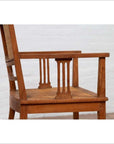 Dutch Colonial Javanese Teak Armchair with Rattan and Triglyph Inspired Motifs-13. Asian & Chinese Furniture, Art, Antiques, Vintage Home Décor for sale at FEA Home