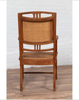 Dutch Colonial Javanese Teak Armchair with Rattan and Triglyph Inspired Motifs-14. Asian & Chinese Furniture, Art, Antiques, Vintage Home Décor for sale at FEA Home