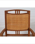 Dutch Colonial Javanese Teak Armchair with Rattan and Triglyph Inspired Motifs-5. Asian & Chinese Furniture, Art, Antiques, Vintage Home Décor for sale at FEA Home