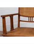 Dutch Colonial Javanese Teak Armchair with Rattan and Triglyph Inspired Motifs-6. Asian & Chinese Furniture, Art, Antiques, Vintage Home Décor for sale at FEA Home