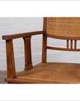 Dutch Colonial Javanese Teak Armchair with Rattan and Triglyph Inspired Motifs-6. Asian & Chinese Furniture, Art, Antiques, Vintage Home Décor for sale at FEA Home