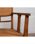 Dutch Colonial Javanese Teak Armchair with Rattan and Triglyph Inspired Motifs-7. Asian & Chinese Furniture, Art, Antiques, Vintage Home Décor for sale at FEA Home