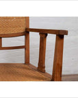 Dutch Colonial Javanese Teak Armchair with Rattan and Triglyph Inspired Motifs-7. Asian & Chinese Furniture, Art, Antiques, Vintage Home Décor for sale at FEA Home