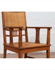 Dutch Colonial Javanese Teak Armchair with Rattan and Triglyph Inspired Motifs-9. Asian & Chinese Furniture, Art, Antiques, Vintage Home Décor for sale at FEA Home