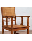 Dutch Colonial Javanese Teak Armchair with Rattan and Triglyph Inspired Motifs-9. Asian & Chinese Furniture, Art, Antiques, Vintage Home Décor for sale at FEA Home