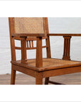 Dutch Colonial Javanese Teak Armchair with Rattan and Triglyph Inspired Motifs-11. Asian & Chinese Furniture, Art, Antiques, Vintage Home Décor for sale at FEA Home
