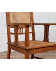 Dutch Colonial Javanese Teak Armchair with Rattan and Triglyph Inspired Motifs-11. Asian & Chinese Furniture, Art, Antiques, Vintage Home Décor for sale at FEA Home