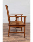 Dutch Colonial Javanese Teak Armchair with Rattan and Triglyph Inspired Motifs-13. Asian & Chinese Furniture, Art, Antiques, Vintage Home Décor for sale at FEA Home