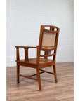 Dutch Colonial Javanese Teak Armchair with Rattan and Triglyph Inspired Motifs-15. Asian & Chinese Furniture, Art, Antiques, Vintage Home Décor for sale at FEA Home
