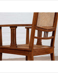 Dutch Colonial Javanese Teak Armchair with Rattan and Triglyph Inspired Motifs-16. Asian & Chinese Furniture, Art, Antiques, Vintage Home Décor for sale at FEA Home
