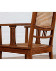Dutch Colonial Javanese Teak Armchair with Rattan and Triglyph Inspired Motifs-16. Asian & Chinese Furniture, Art, Antiques, Vintage Home Décor for sale at FEA Home
