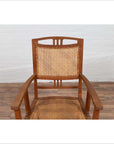 Dutch Colonial Javanese Teak Armchair with Rattan and Triglyph Inspired Motifs-5. Asian & Chinese Furniture, Art, Antiques, Vintage Home Décor for sale at FEA Home