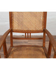 Dutch Colonial Javanese Teak Armchair with Rattan and Triglyph Inspired Motifs-6. Asian & Chinese Furniture, Art, Antiques, Vintage Home Décor for sale at FEA Home
