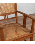 Dutch Colonial Javanese Teak Armchair with Rattan and Triglyph Inspired Motifs-7. Asian & Chinese Furniture, Art, Antiques, Vintage Home Décor for sale at FEA Home