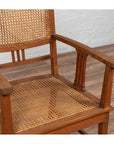 Dutch Colonial Javanese Teak Armchair with Rattan and Triglyph Inspired Motifs-7. Asian & Chinese Furniture, Art, Antiques, Vintage Home Décor for sale at FEA Home