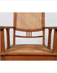 Dutch Colonial Javanese Teak Armchair with Rattan and Triglyph Inspired Motifs-8. Asian & Chinese Furniture, Art, Antiques, Vintage Home Décor for sale at FEA Home