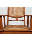 Dutch Colonial Javanese Teak Armchair with Rattan and Triglyph Inspired Motifs-8. Asian & Chinese Furniture, Art, Antiques, Vintage Home Décor for sale at FEA Home