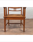 Dutch Colonial Javanese Teak Armchair with Rattan and Triglyph Inspired Motifs-10. Asian & Chinese Furniture, Art, Antiques, Vintage Home Décor for sale at FEA Home