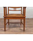 Dutch Colonial Javanese Teak Armchair with Rattan and Triglyph Inspired Motifs-10. Asian & Chinese Furniture, Art, Antiques, Vintage Home Décor for sale at FEA Home
