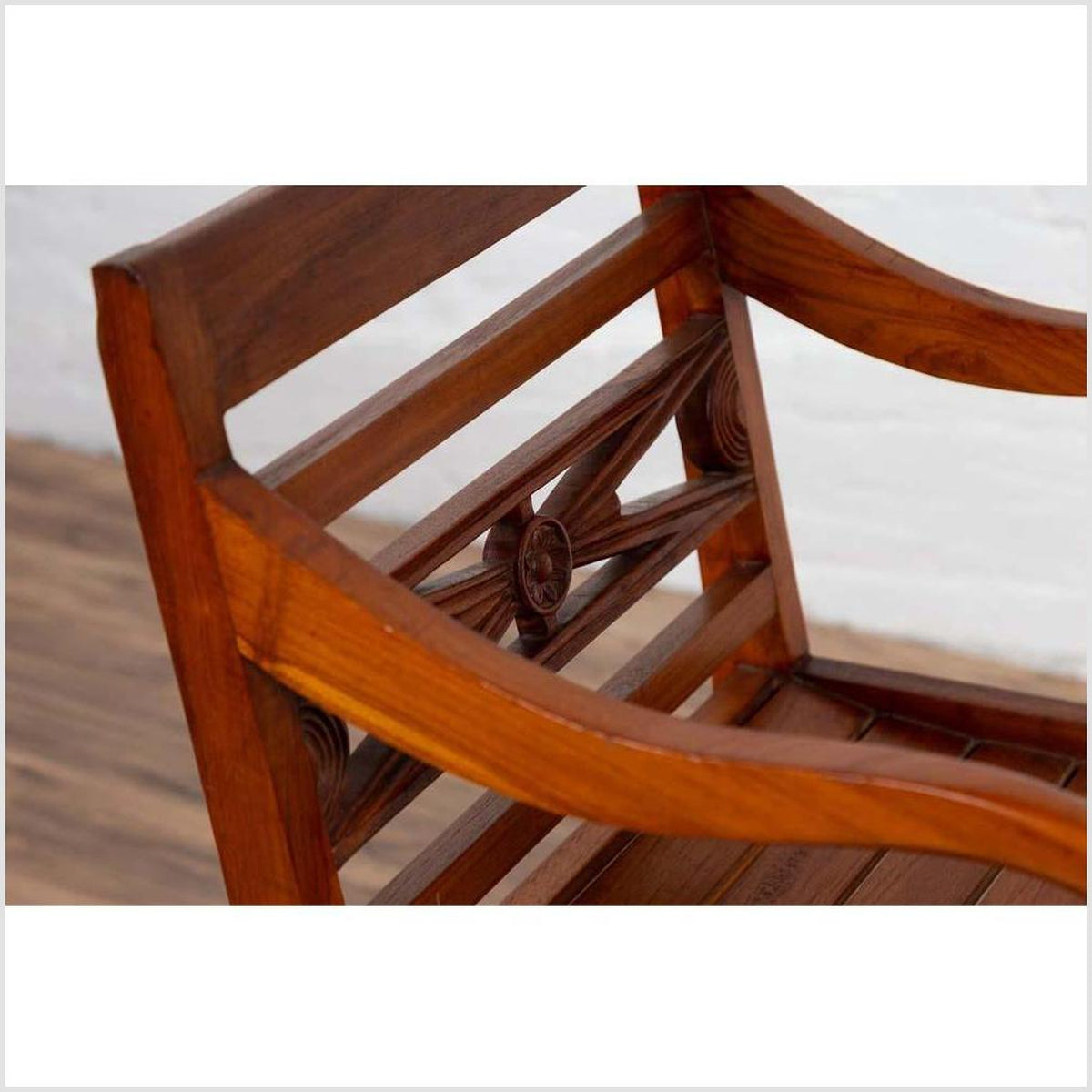 Early 20th Century Captain's Chair from Bali with Slatted Wood-12. Asian & Chinese Furniture, Art, Antiques, Vintage Home Décor for sale at FEA Home