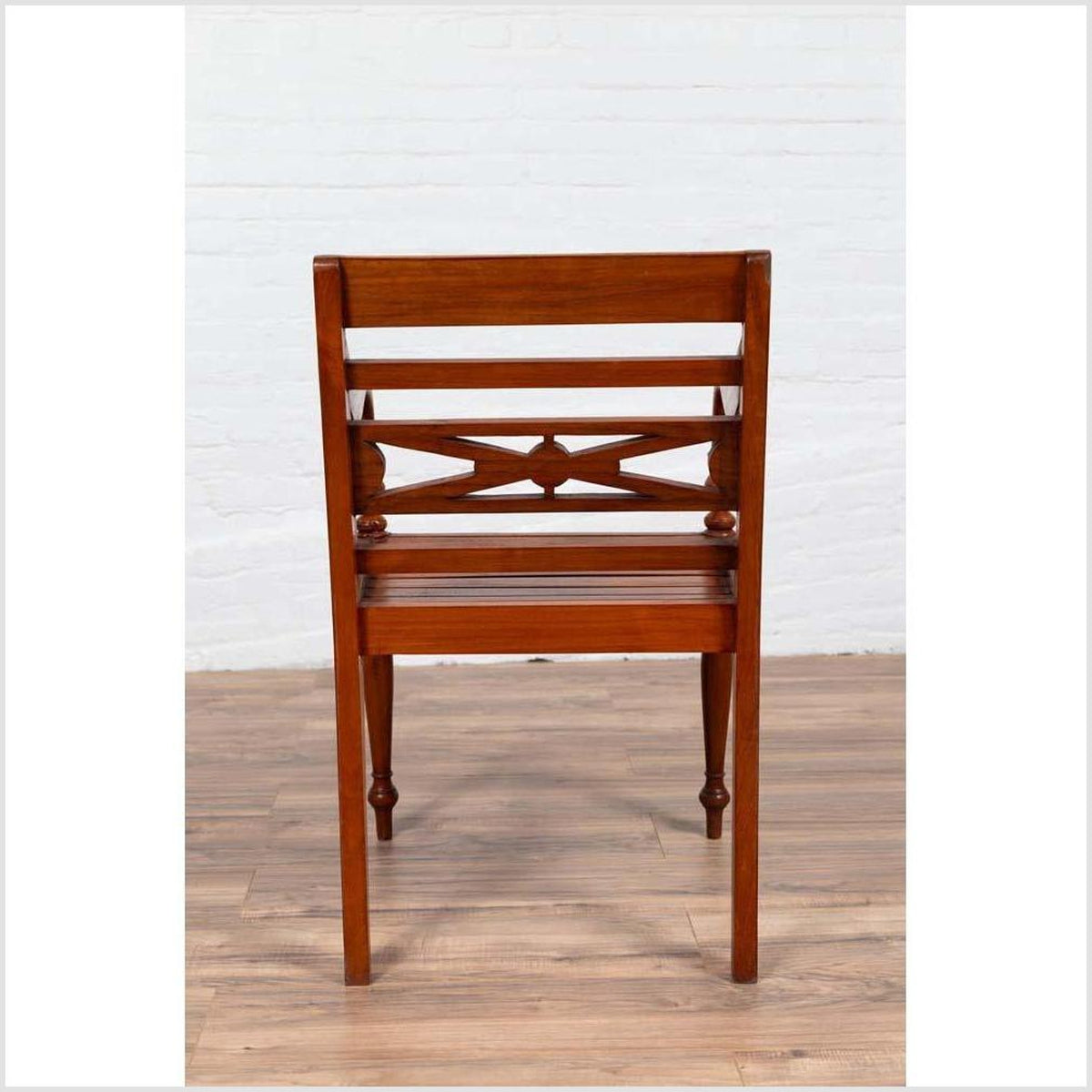 Early 20th Century Captain's Chair from Bali with Slatted Wood-13. Asian & Chinese Furniture, Art, Antiques, Vintage Home Décor for sale at FEA Home