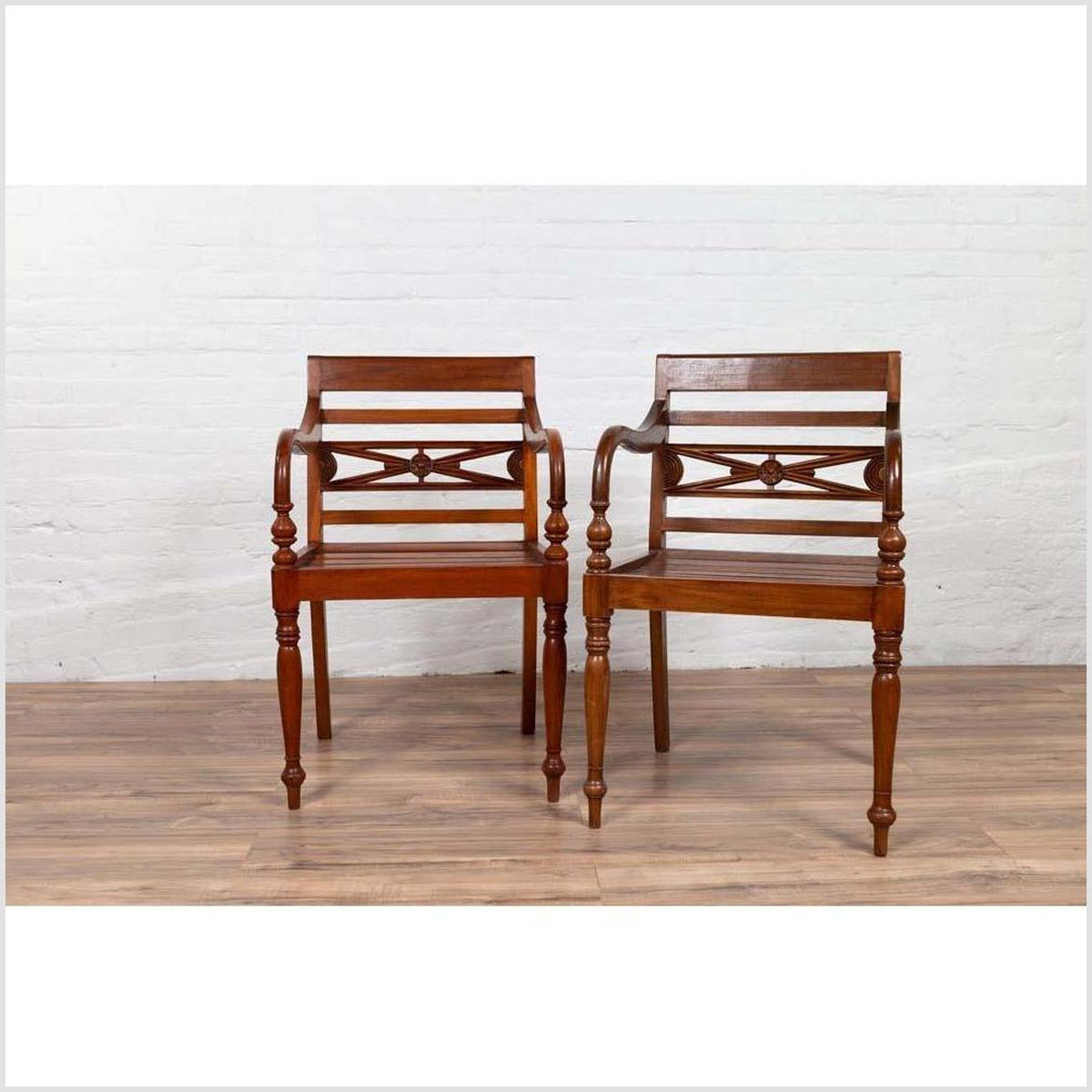 Early 20th Century Captain's Chair from Bali with Slatted Wood-15. Asian & Chinese Furniture, Art, Antiques, Vintage Home Décor for sale at FEA Home